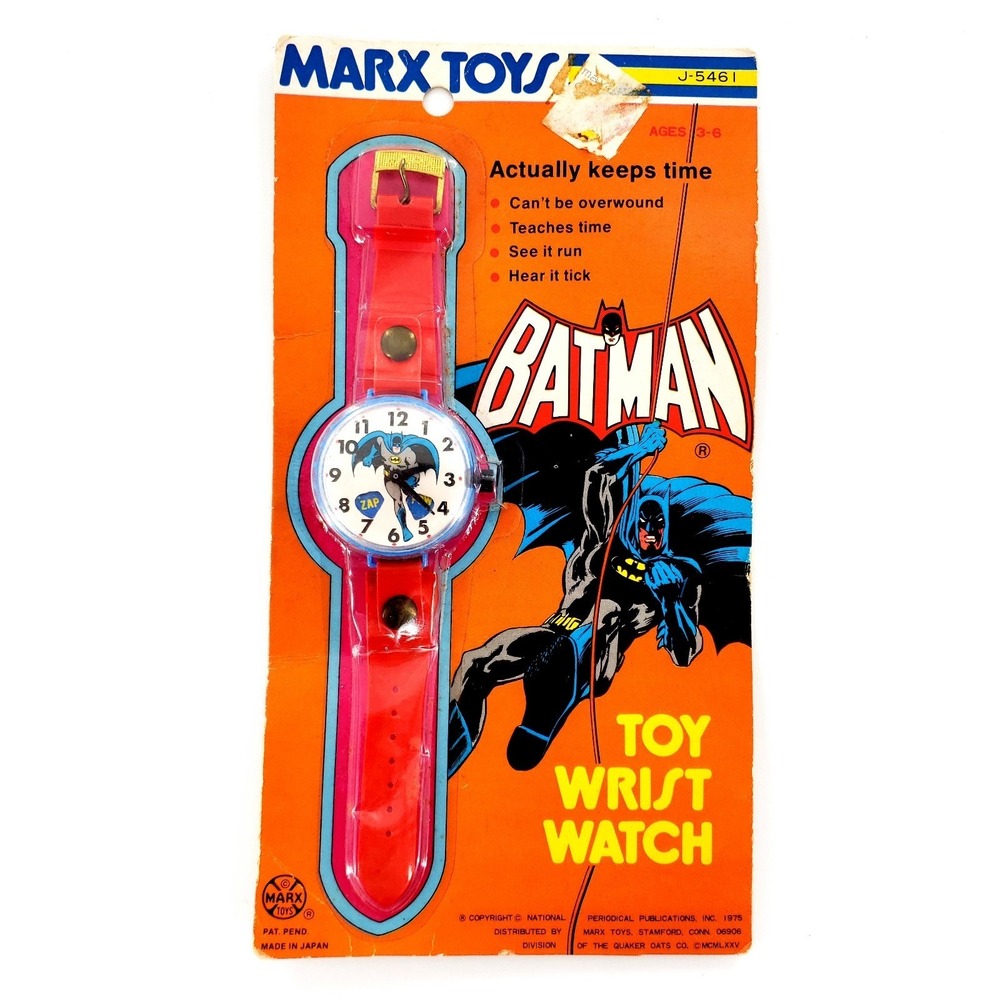 Vintage 1975 Marx Toys Batman Toy Wrist Watch J-5461 Brand New On Card